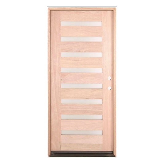 3/0x6/8 Mahogany Prehung Front Door With 8 Lites