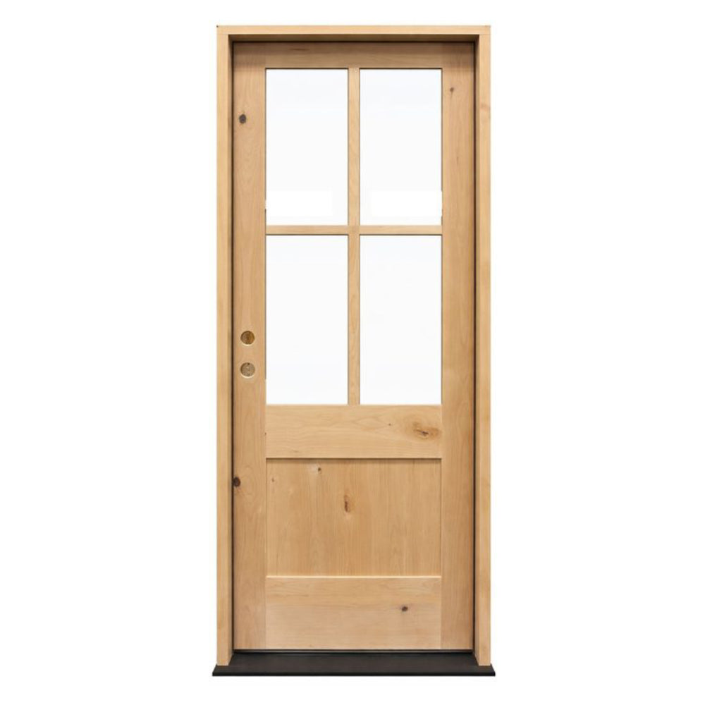 3/0x8/0 Knotty Alder 3/4 4 Lite Exterior Prehung Door