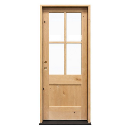3/0x8/0 Knotty Alder 3/4 4 Lite Exterior Prehung Door