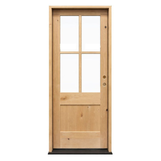 3/0x8/0 Knotty Alder 3/4 4 Lite Exterior Prehung Door