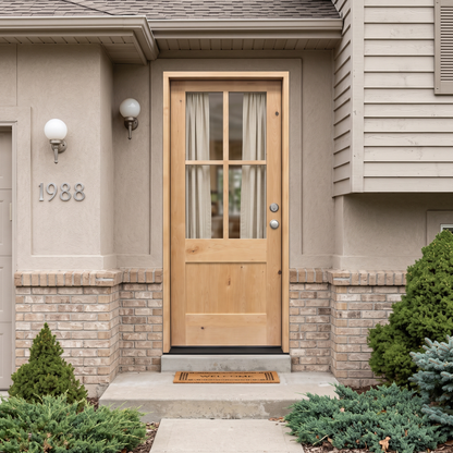 3/0x8/0 Knotty Alder 3/4 4 Lite Exterior Prehung Door