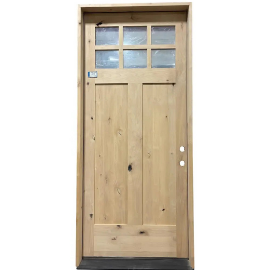 3/0x8/0 Knotty Alder Front Door with 6 Lites and 2 Panels