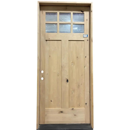 3/0x8/0 Knotty Alder Front Door with 6 Lites and 2 Panels