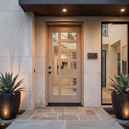 3/0x8/0 Mahogany Front Door with 6 Lite Frosted Glass