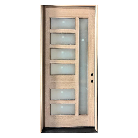 3/0x8/0 Mahogany Front Door with 6 Lite Frosted Glass