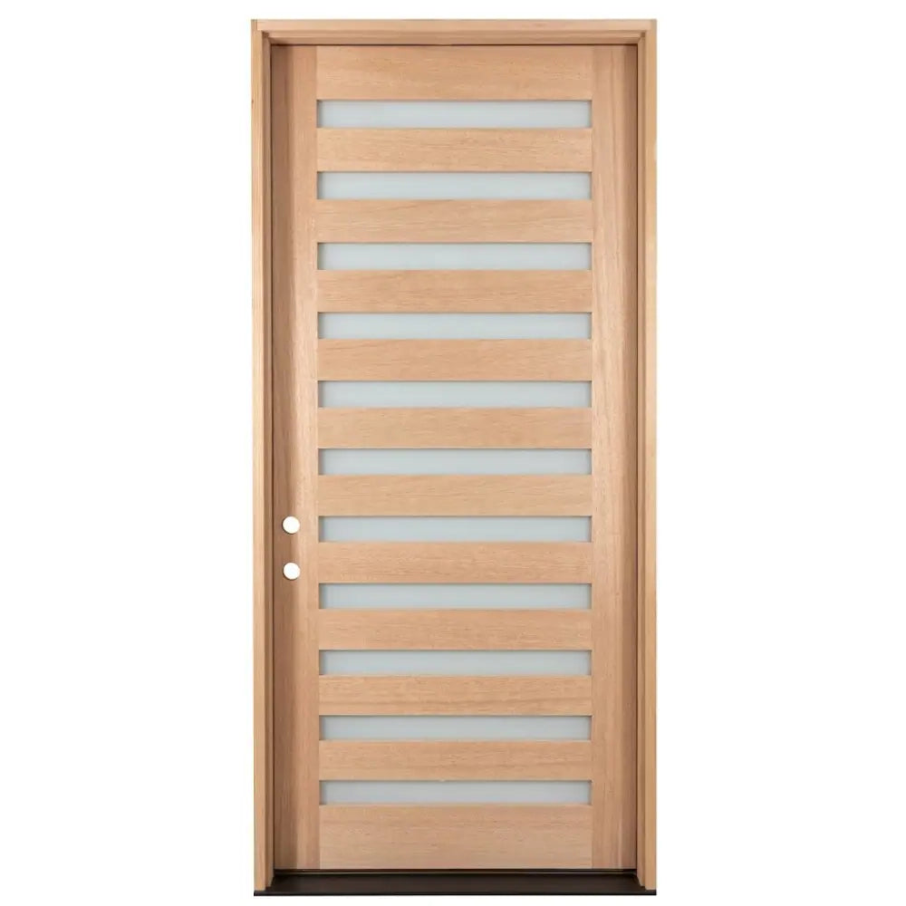 3/6x8/0 Mahogany Front Door with 11 Frosted Lites