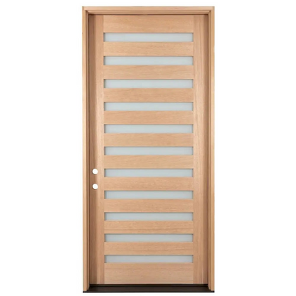 3/6x8/0 Mahogany Front Door with 11 Frosted Lites
