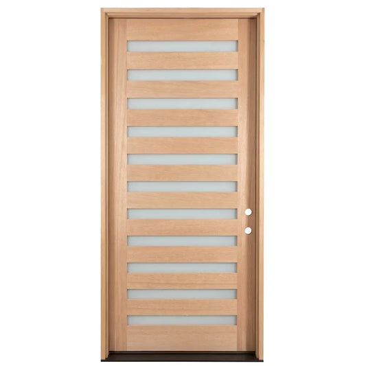 3/6x8/0 Mahogany Front Door with 11 Frosted Lites