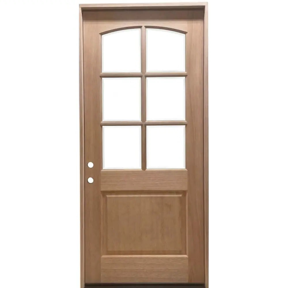 3/6x8/0 Mahogany Front Door with Arched 6 Lite