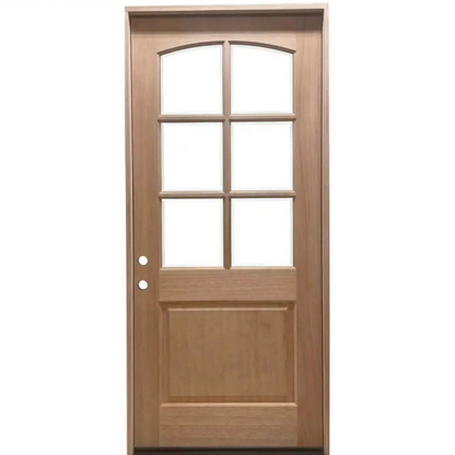 3/6x8/0 Mahogany Front Door with Arched 6 Lite