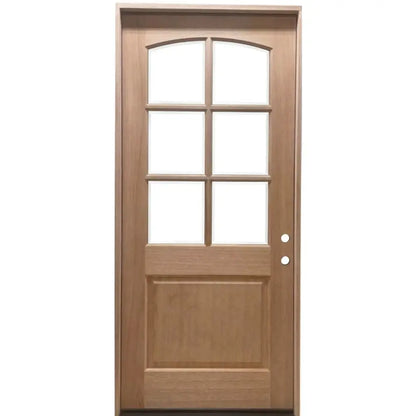 3/6x8/0 Mahogany Front Door with Arched 6 Lite