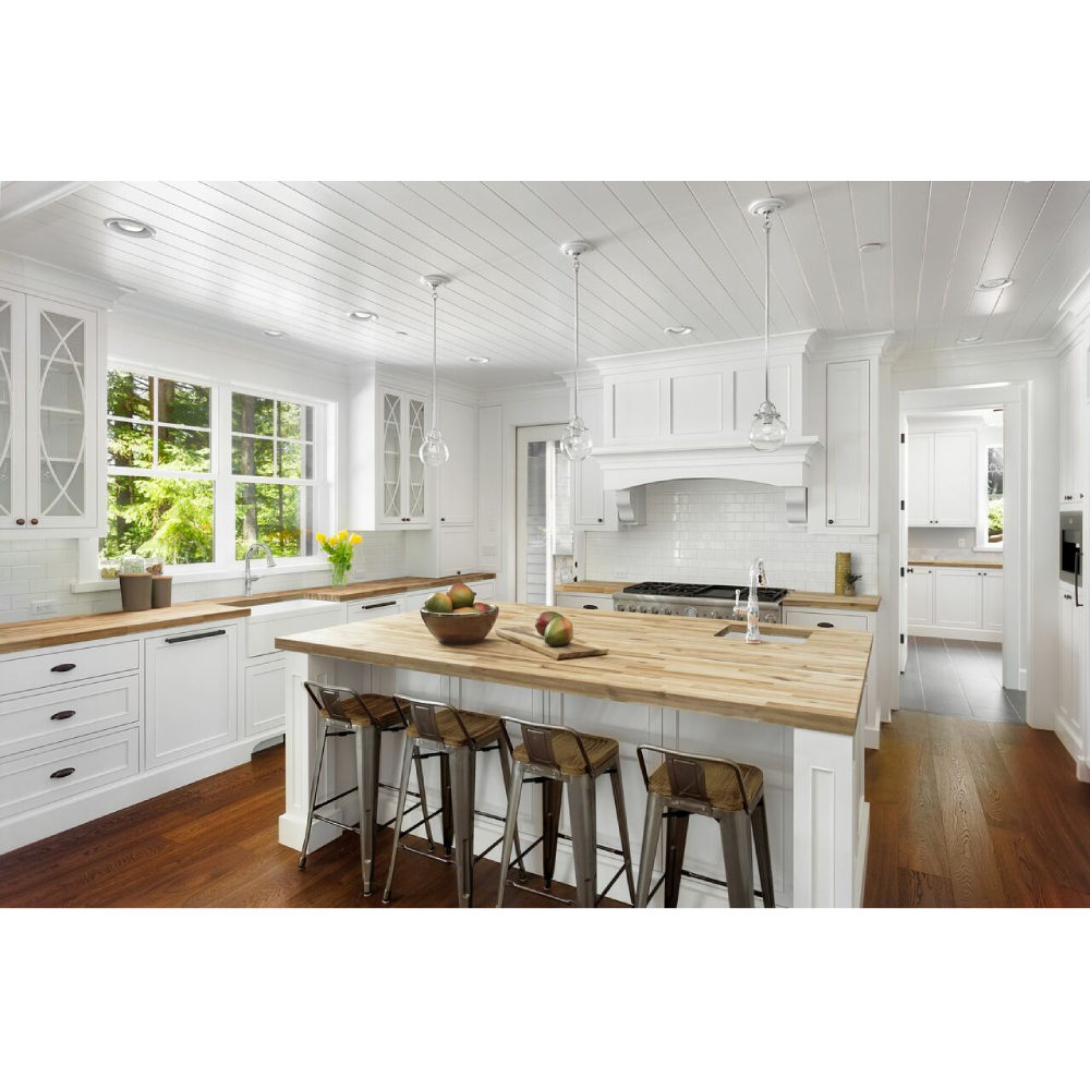 Unfinished Acacia 10 ft. L x 25 in. D x 1.5 in. T Butcher Block Countertop