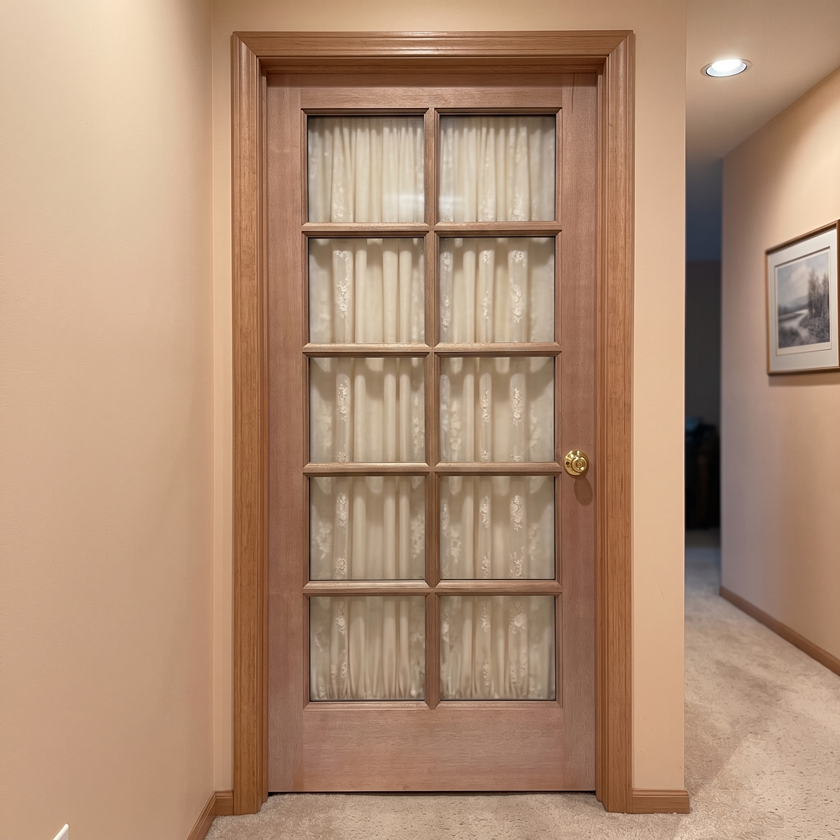 3ft. x 6 ft. 8 in. Interior Unfinished Pre-Hung Mahogany 10 Lite Door Slab