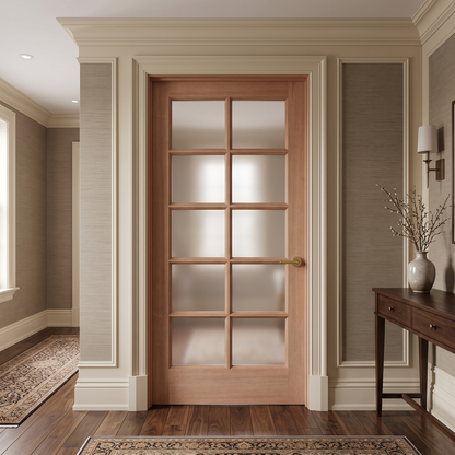 3ft. x 6 ft. 8 in. Interior Unfinished Pre-Hung Mahogany 10 Lite Door Slab