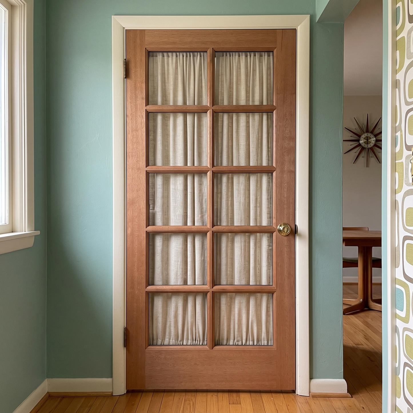 3ft. x 6 ft. 8 in. Interior Unfinished Pre-Hung Mahogany 10 Lite Door Slab