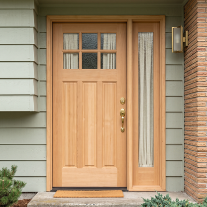 4/5 x 6/8 6 Lite Hemlock Front Door With One Sidelite