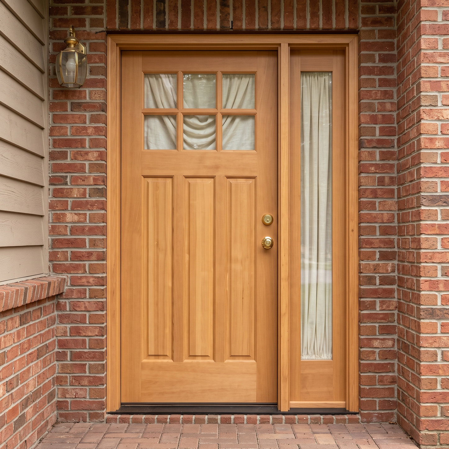 4/5 x 6/8 6 Lite Hemlock Front Door With One Sidelite