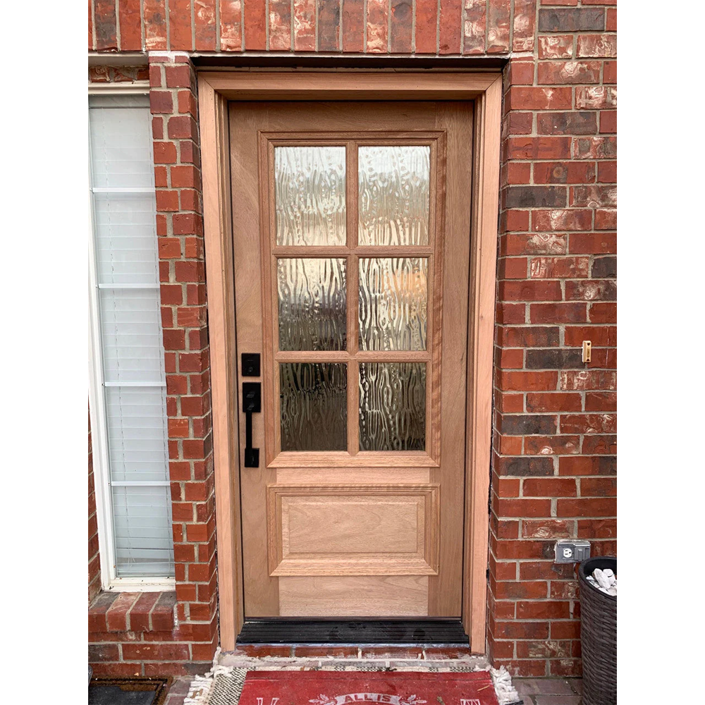 3/0x6/8 or 36x 80" Mahogany Prehung Front Door With 6 Lites