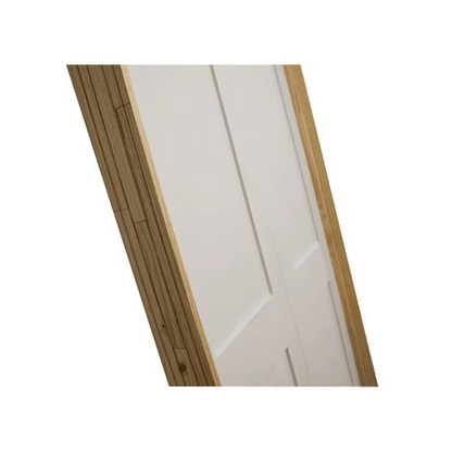 White Shaker 2-Panel Solid Core Primed MDF Prehung Interior French Door