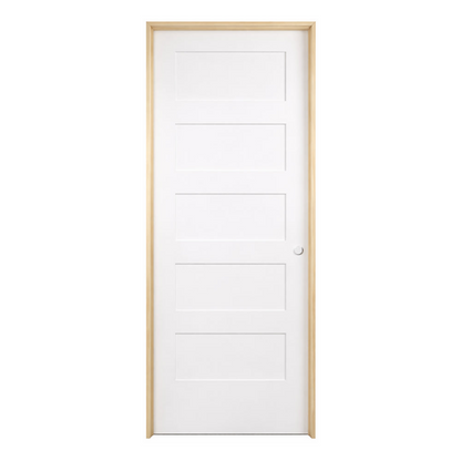 5-Panel Shaker Solid Core Primed MDF Prehung Interior Door