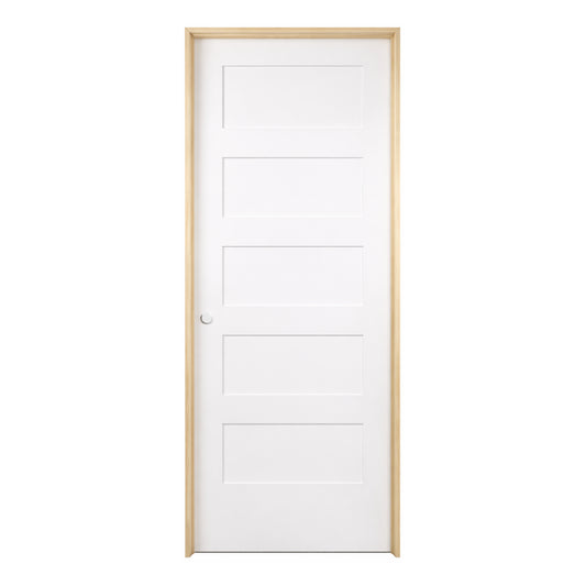 5-Panel Shaker Solid Core Primed MDF Prehung Interior Door