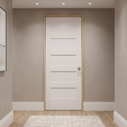 5-Panel Shaker Solid Core Primed MDF Prehung Interior Door