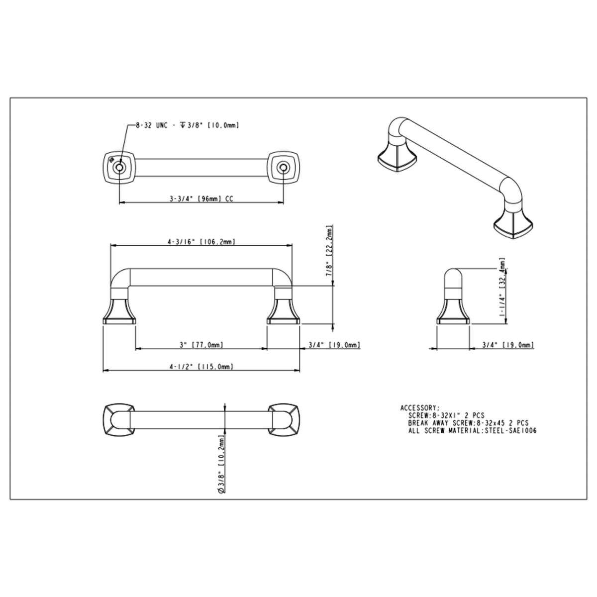 Griffin 96 mm Center-to-Center Bar Pull
