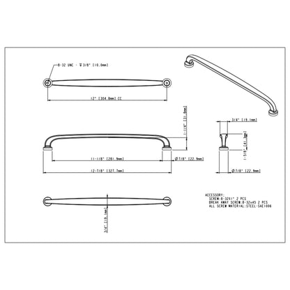 Weser 12" Center-to-Center Appliance Pull