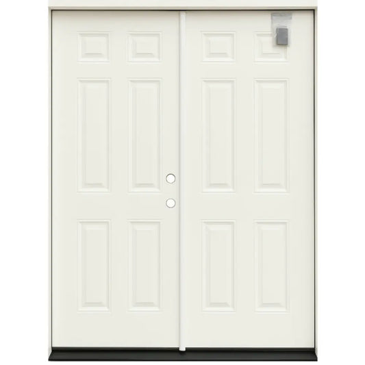 5/0x6/8 6 Panel Steel Prehung Double Door
