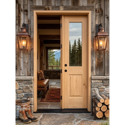 5/0x6/8 Knotty Alder 1/2 Lite Prehung Exterior Double Door