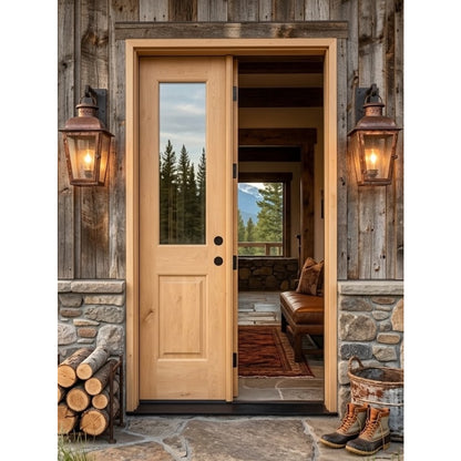 5/0x6/8 Knotty Alder 1/2 Lite Prehung Exterior Double Door