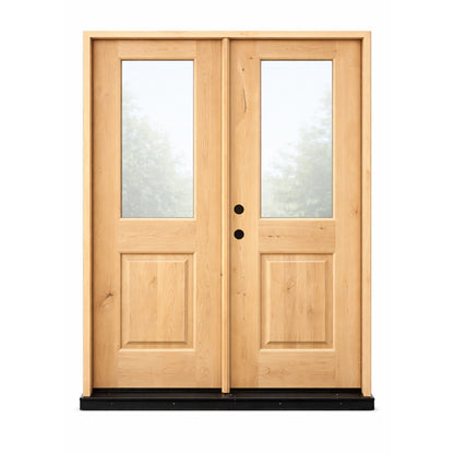 5/0x6/8 Knotty Alder 1/2 Lite Prehung Exterior Double Door