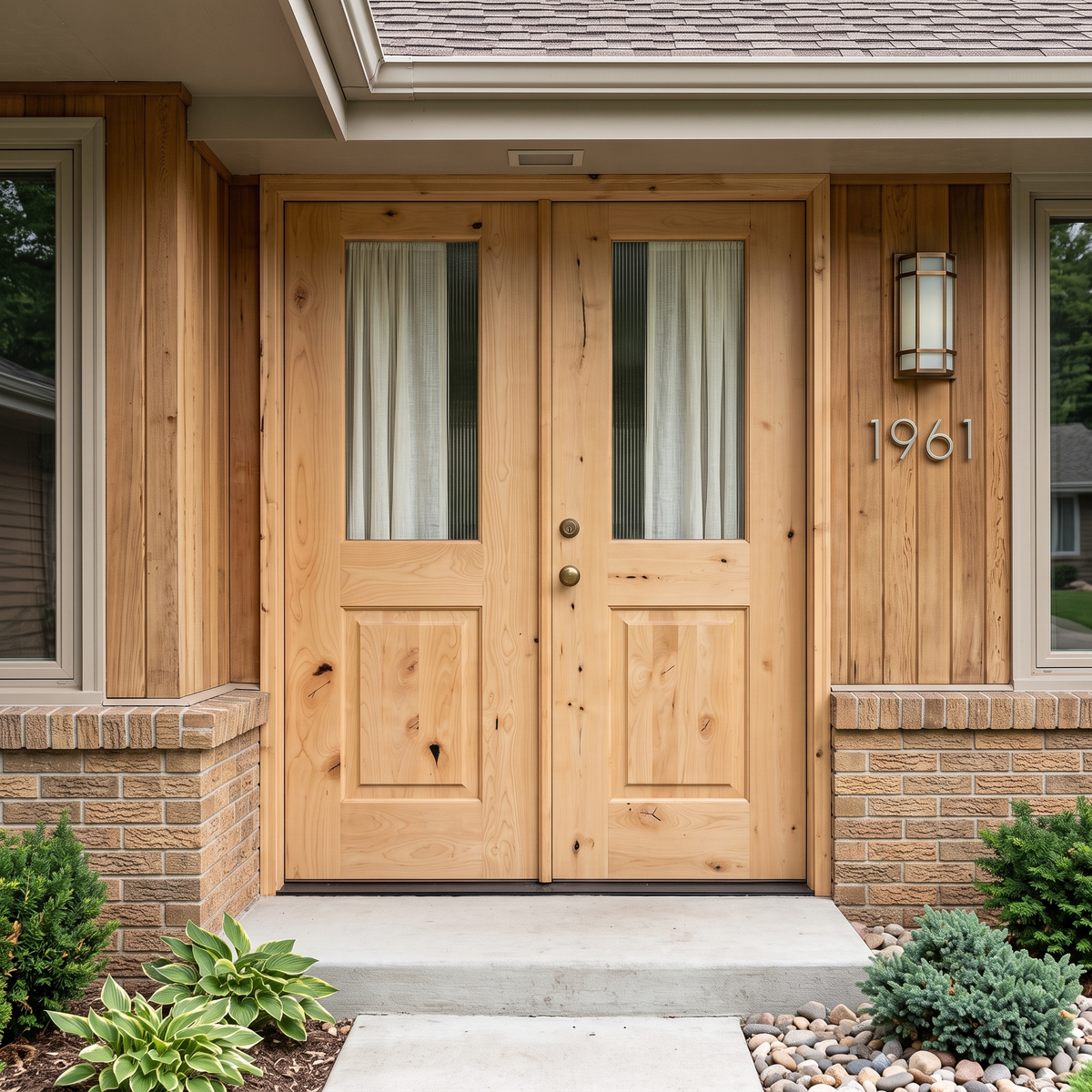5/0x6/8 Knotty Alder 1/2 Lite Prehung Exterior Double Door