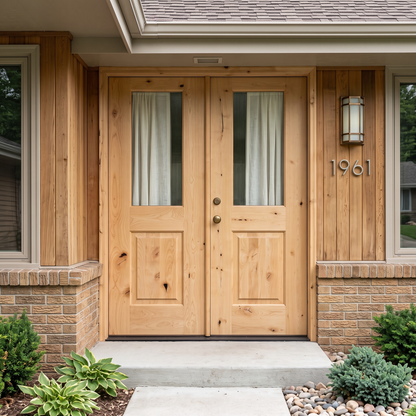 5/0x6/8 Knotty Alder 1/2 Lite Prehung Exterior Double Door