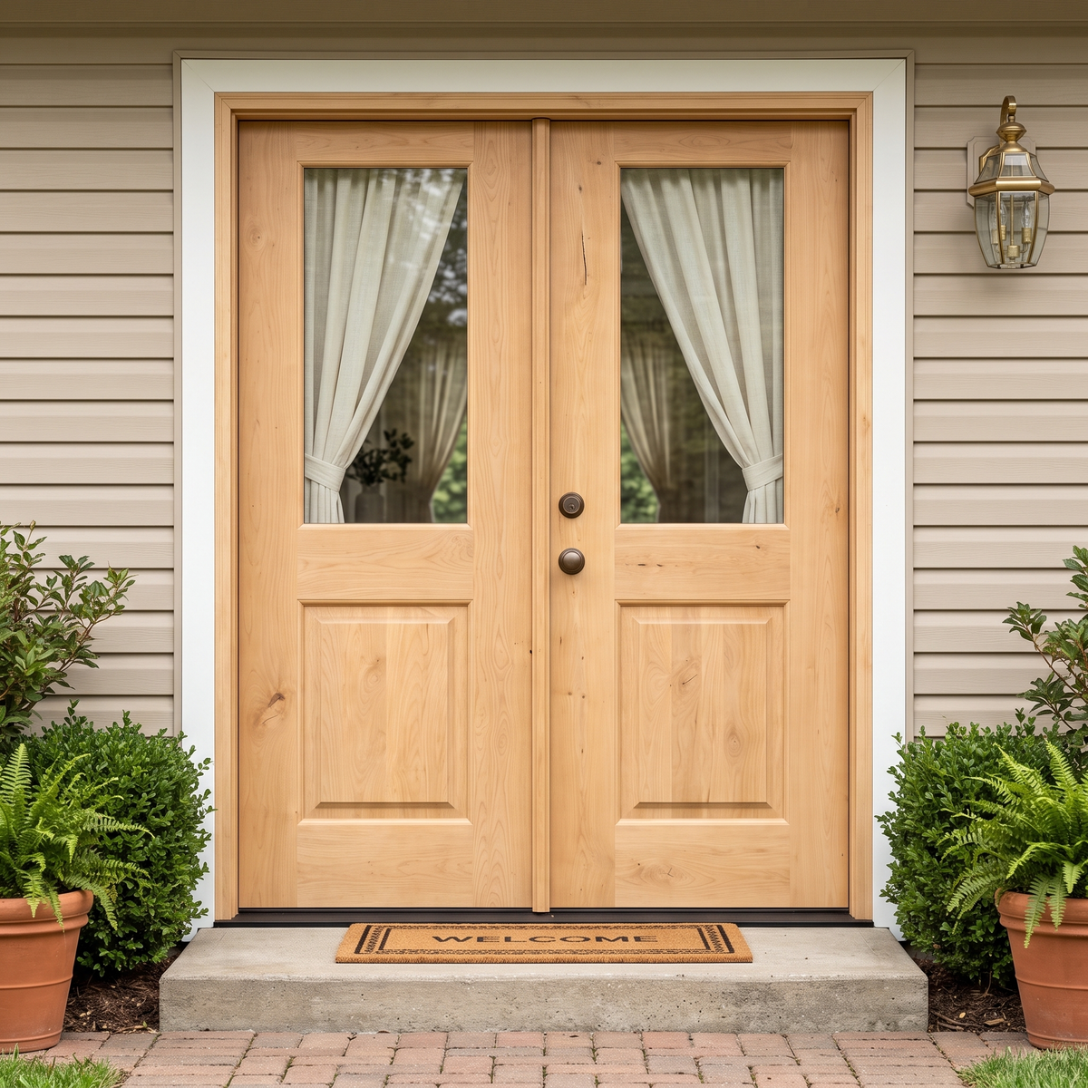 5/0x6/8 Knotty Alder 1/2 Lite Prehung Exterior Double Door