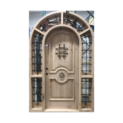 5/4 x 8/3 Speakeasy Arched Knotty Alder Front Door
