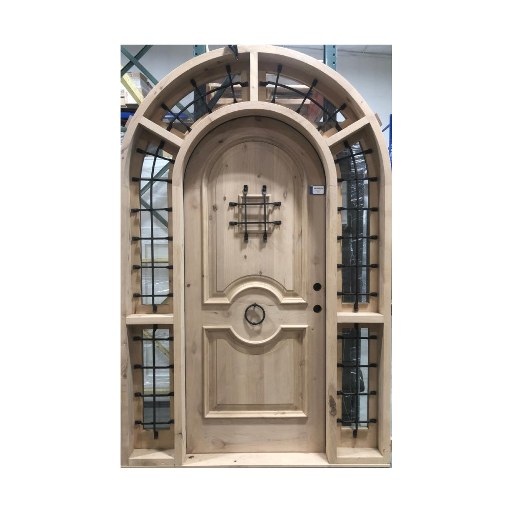 5/4 x 8/3 Speakeasy Arched Knotty Alder Front Door