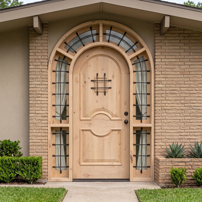 5/4 x 8/3 Speakeasy Arched Knotty Alder Front Door