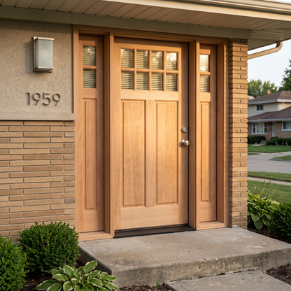 5/9x6/8 8 Lite Craftsman Mahogany Front Door With Sidelites