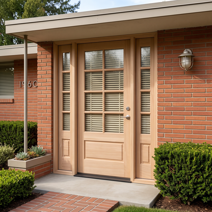 5/9 x 6/8 8 Lite Mahogany Front Door With Sidelites