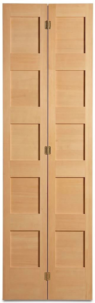 36 in x 80 in 5 Panel Hemlock Solid Core Bifold Doors
