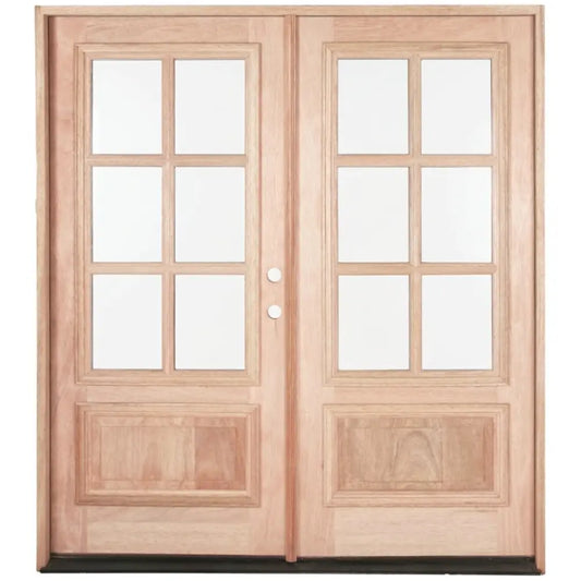 6/0X6/8 6 Lite Mahogany Prehung French Door