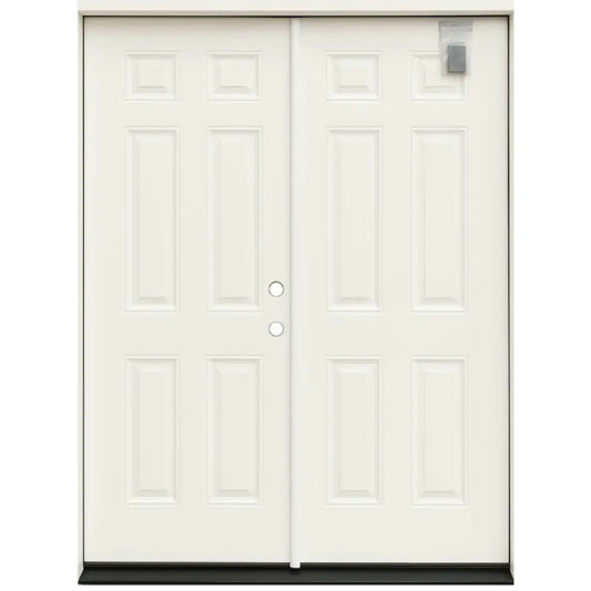6/0x6/8 6 Panel Steel Prehung Double Door
