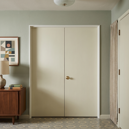 6 ft x 6 ft 8 in Flush Hollow Core Primed Prehung Interior French Door