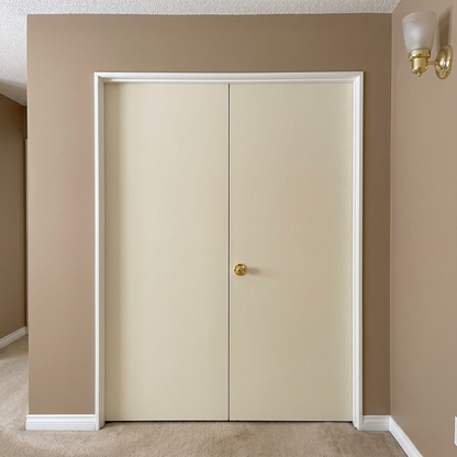 6 ft x 6 ft 8 in Flush Hollow Core Primed Prehung Interior French Door