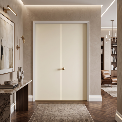 6 ft x 6 ft 8 in Flush Hollow Core Primed Prehung Interior French Door