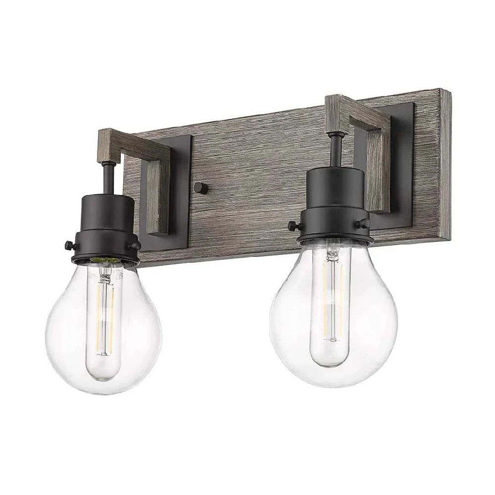 Vivio Roxton 2-Light Vanity - MB with Wood Style Accents