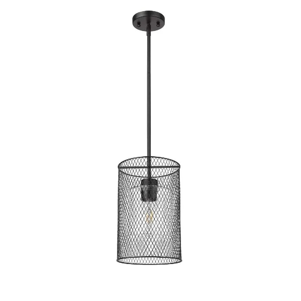 Vivio Salerno 1-Light Mesh Cylinder Pendant - MB Frosted Glass E26