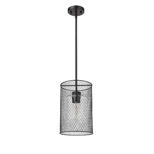 Vivio Salerno 1-Light Mesh Cylinder Pendant - MB Frosted Glass E26