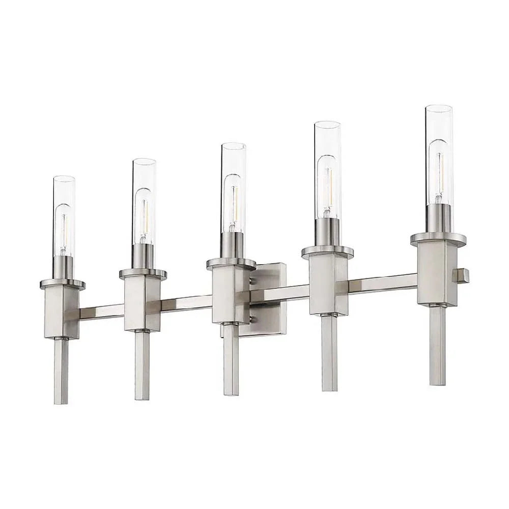 Vivio Roma 5-Light Clear Tube Glass Vanity - NK T10 8.5W LED 4K